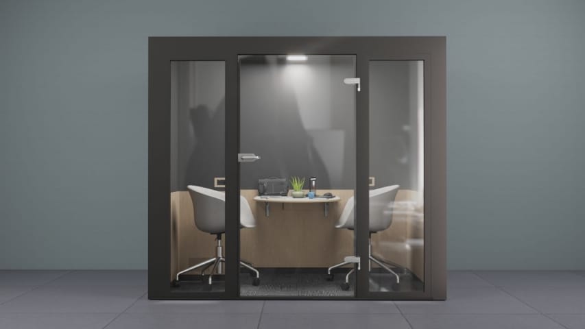 2.4m x 1.2m Glass Office Pod - Standard